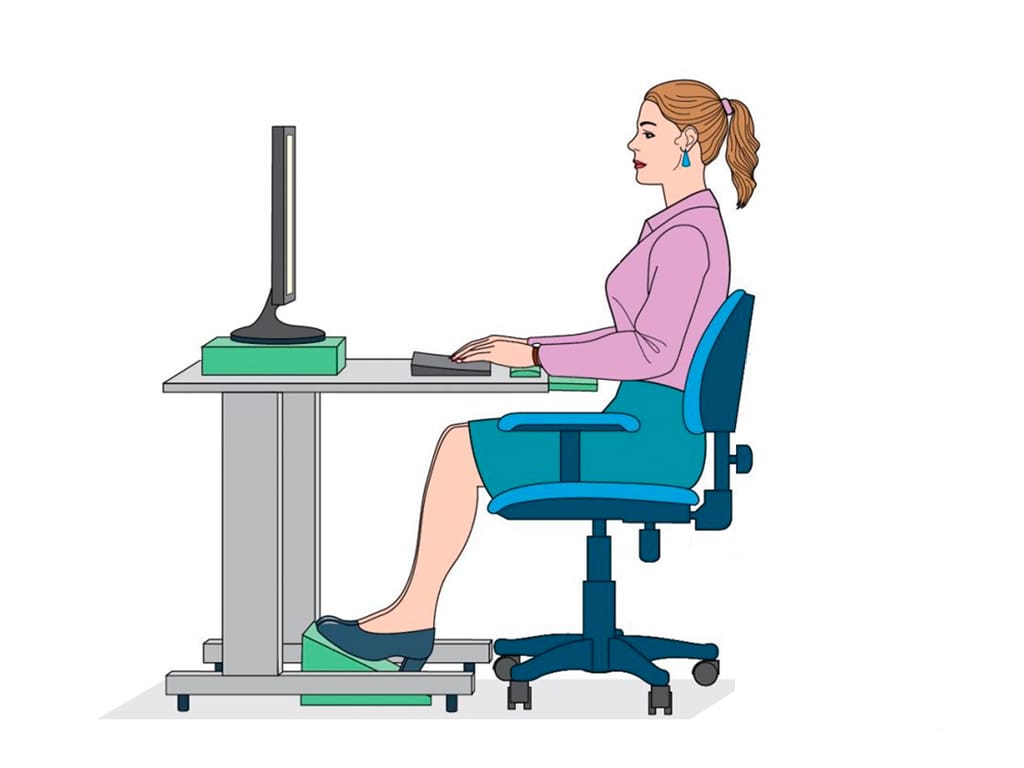 Postura ideal ao utilizar o computador